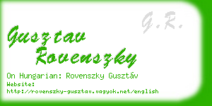 gusztav rovenszky business card
